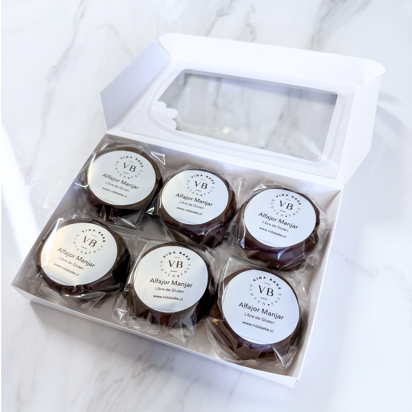 Alfajores de Manjar Premium (Caja de 6) 480 gr. — Libre de Gluten