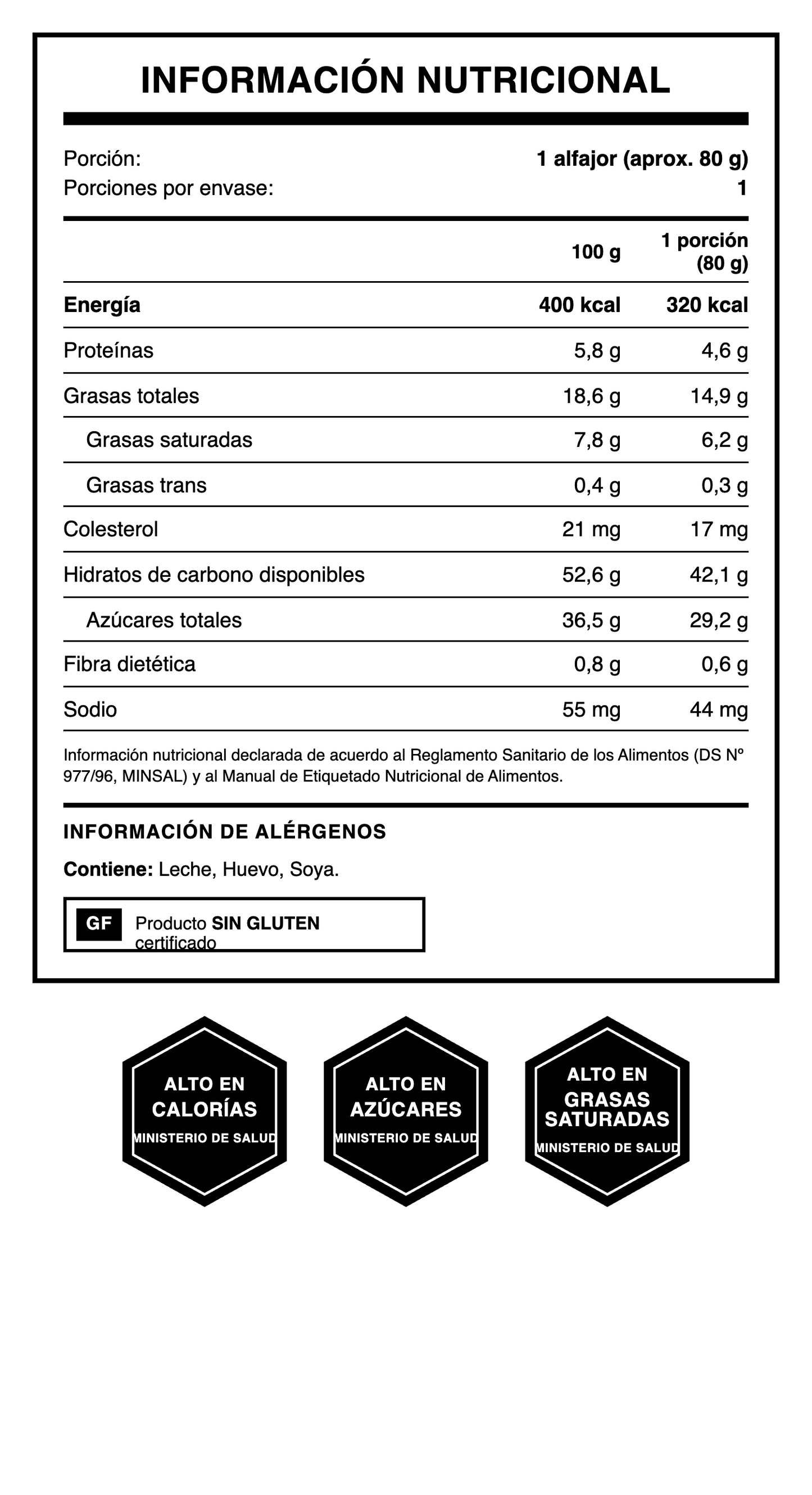 Alfajores de Manjar Premium (Caja de 6) 480 gr. — Libre de Gluten