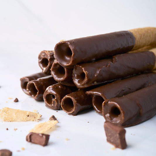 Barquillos Libres de Gluten con Baño de Chocolate Semi Bitter 8 unidades - Vida Bake